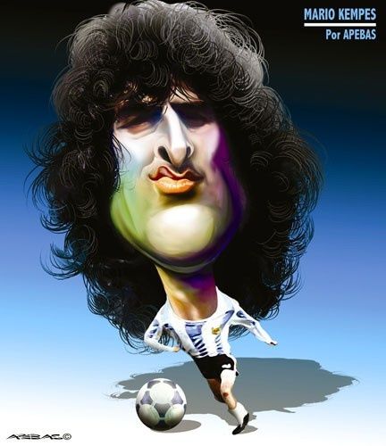 Resultado de imagen para caricatura de MARIO ALBERTO KEMPES