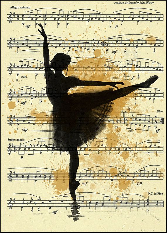 Ähnliche Artikel wie Druck Kunst Tinte Zeichnung Leinwand Geschenk Ballett Skizze Musik Silhouette Malerei Illustration Ballerina Vintage handsigniert Emanuel M. Ologeanu auf Etsy