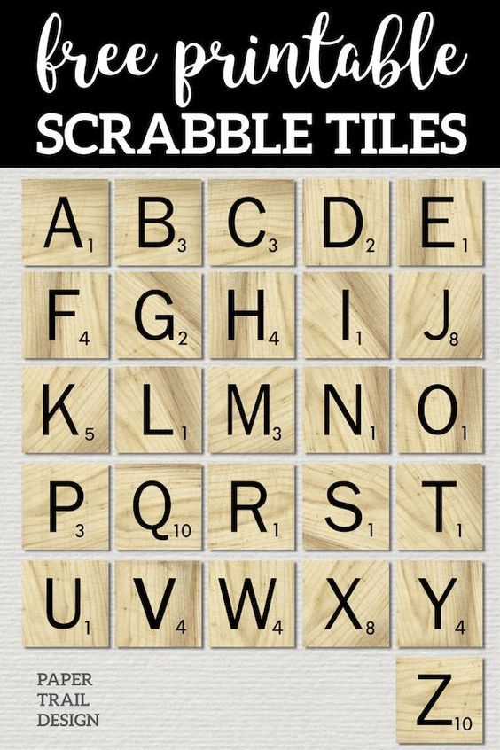 Free Printable Scrabble Letter Tiles Sign