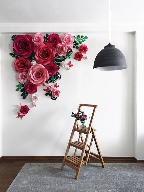 Fondo de flor de papel – Arco de flor de papel – Papel Floral Arramgement – Papel deja telón de fondo – Mariposas de papel Garden Fondo de flor de papel – Arco de flor de papel – Papel Floral Arramgement – Papel deja telón de fondo – Mariposas de papel Garden