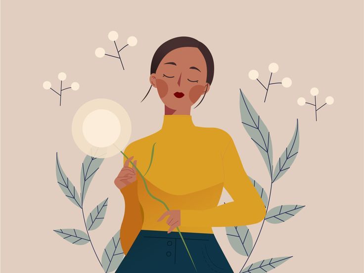 Serenity Illustration Series yellow vector illustrator plant dandelion design woman poc female minimalist flower editorial debut first shot style frame illustration Art And Illustration, Editorial Illustration, Illustration Design Graphique, People Illustration, Portrait Illustration, Character Illustration, Animal Illustrations, Illustrations Posters, Character Sketches