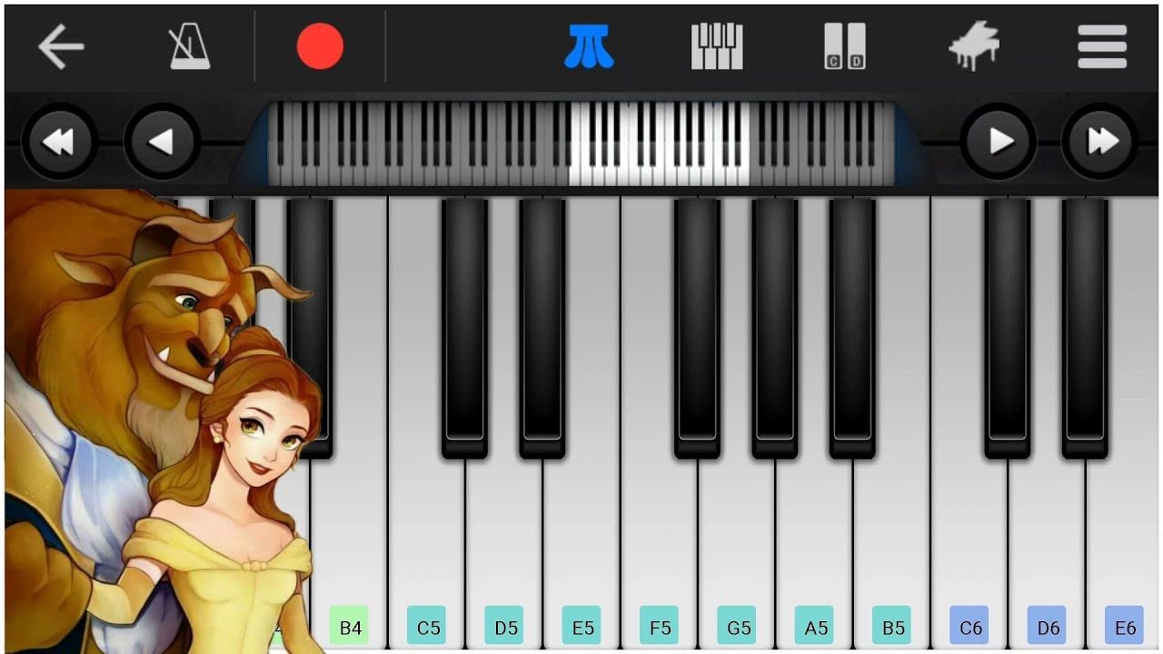 Beauty And The Beast Piano Tutorial Slow Easy تعليم عزف الجميله والوحش Youtube