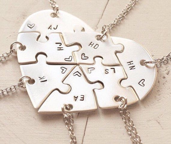 Hand Engraved Heart Puzzle Necklaces Shaped By Inspiredbybronx Friendship Necklaces Bff Necklaces Cute Jewelry