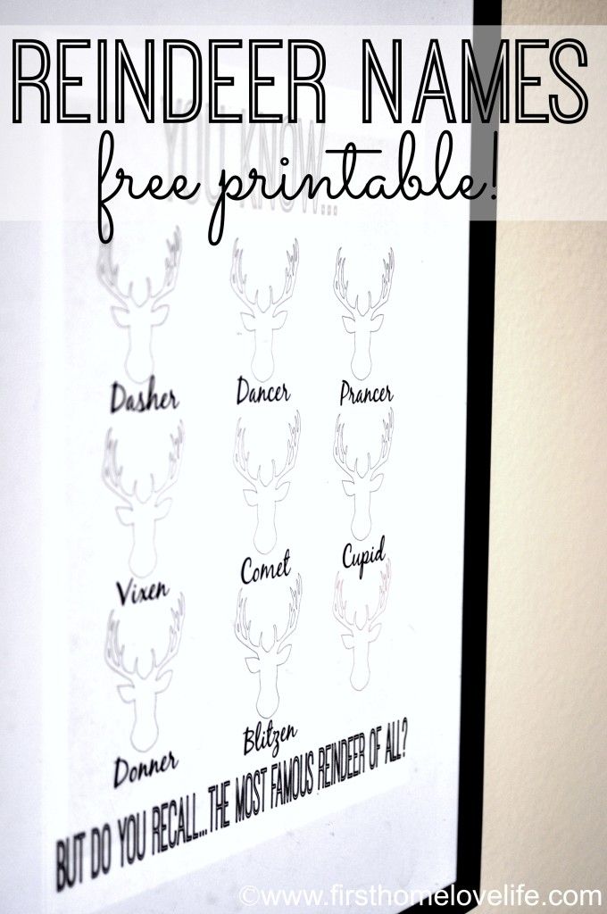 Reindeer Names Printable | Reindeer names, Clay christmas decorations