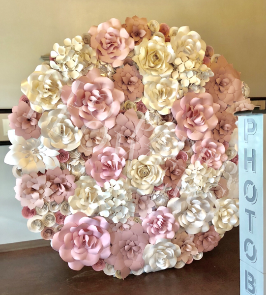 step and repeat round paper flower wall circle paper paper flower wall rental houston
