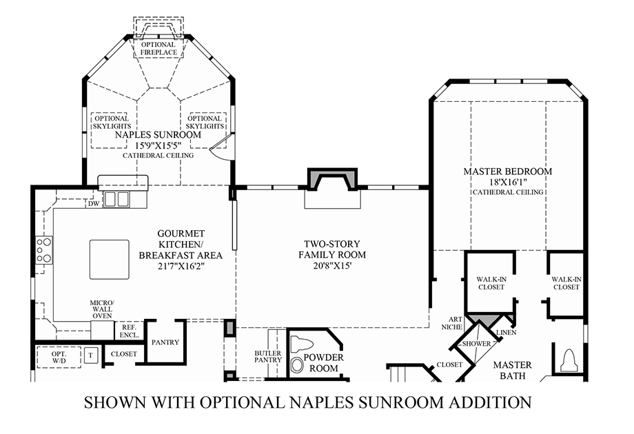 Optional Naples Sunroom Addition Floor Plan Sunroom Addition New Homes For Sale Floor Plans