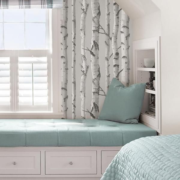 NuWallpaper Multi Color Birch Tree Peel and Stick Wallpaper Sample NU1650SAM - The Home Depot Wallpaper Samples, Wallpaper Roll, Peel And Stick Wallpaper, Jungle Wallpaper, Wallpaper Ideas, Tree Wallpaper Bedroom, Birch Tree Decor, Birch Tree Mural, Birch Trees