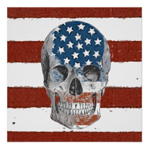 Vintage American Flag Skull Poster | Zazzle.com #americanflagart Vintage American Flag Skull Poster #gothic #skull #goth #american #americanflagart