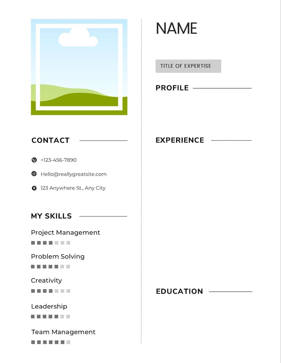 Resume template etsy resume template resume template etsy resume