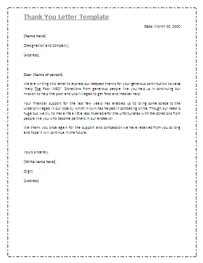 printable thank you letter template free printable thank you printable person template