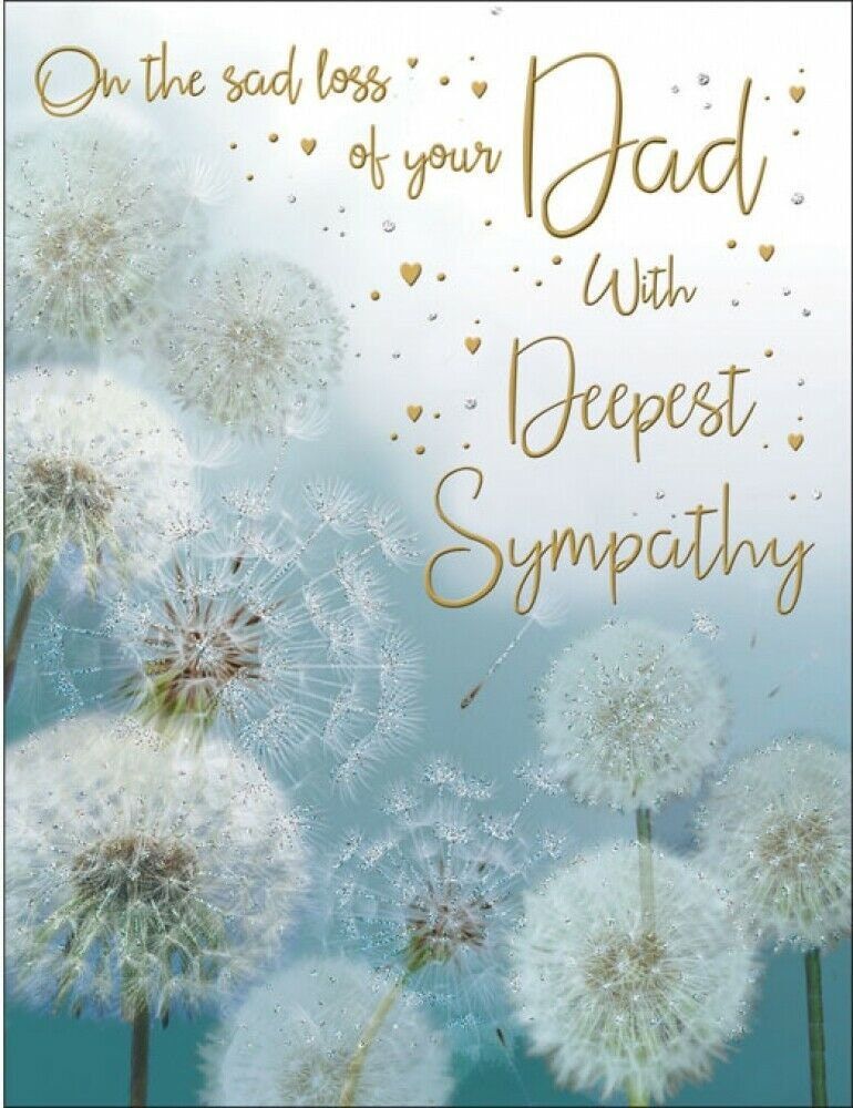 Sympathy Card This excellent card is NEW - will be dispatched in a board backed envelope for protection. Dimensions: 5.75 x 7.5 inches approx Front of card: On the sad loss of your Dad with Deepest Sympathy Cello wrapped with envelope. Deepest Sympathy Messages, Sympathy Quotes For Loss, Sympathy Card Sayings, Condolences Quotes, Condolence Messages, Loss Quotes, Dad Quotes, Sweet Quotes, Loss Of Dad