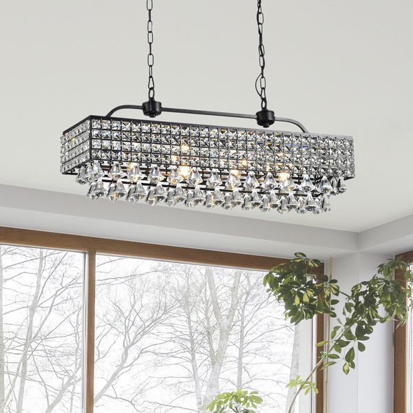 Chandeliers Rectangular Chandelier Ceiling Lights Dining Room Lighting Rectangular Chandelier Ceiling Lights, Black Rectangular Crystal Chandelier