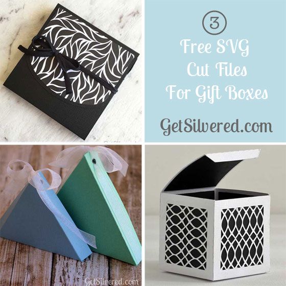 Download Free SVG. Three Gift Boxes (Get Silvered) | Silhouette cameo gifts, Free boxes, Christmas svg