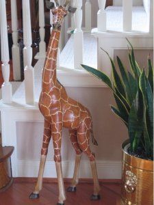 Wooden Carved Painted Solid Wild Giraffe Animal Art Home Decor Wooden Carved Painted Solid Wild Giraffe Animal Art Home Decor