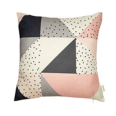 Fjfz Cotton Linen Home Decorative Throw Pillow Case Cushion Cover For Sofa Couch Modern Geometric Pattern Color Throw Pillows Decorative Throw Pillows Pillows