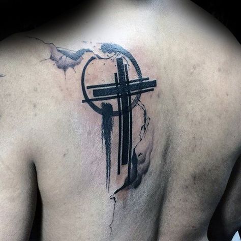 Simple Christian Watercolor Mens Back Cross Tattoo Ideas Back Cross Tattoos, Celtic Cross Tattoos, Cross Tattoo For Men, Girl Back Tattoos, Cross Tattoo Designs, Tattoo Designs Men, Tattoos For Guys, Celtic Crosses, Bible Tattoos