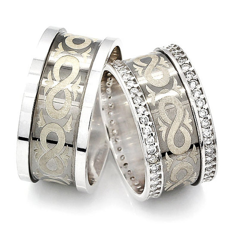 male and female matching wedding bands