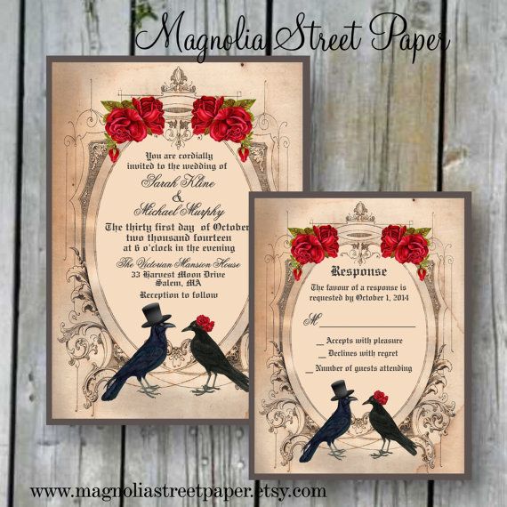gothic wedding invitations