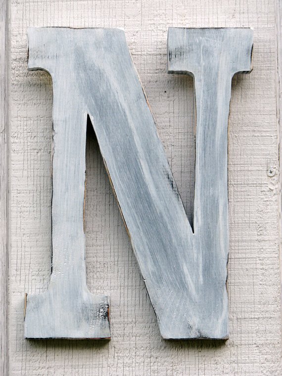 Rustic Wooden Letter N Distressed Painted White 12 Rustic Wooden Letter N Distressed Painted White 12