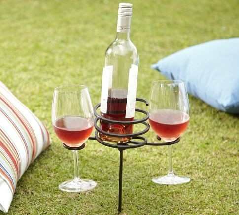 Outdoor Wine Bottle & Wine Glass Holder Set Camping Picnics Garden Dining Drink Outdoor Wine Bottle & Wine Glass Holder Set Camping Picnics Garden Dining Drink