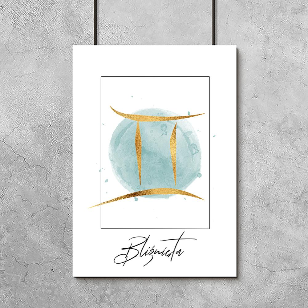 Plakat do salonu lub sypialni ze znakiem zodiaku - Bliźnięta