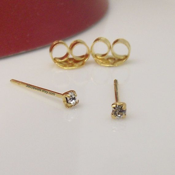 Super Tiny Diamond Cz Stud Earrings For Men These 1 5mm Super Tiny Diamond Cz Stud Earrings For Men These 1 5mm Are Made From Sterling Silver And Plated In Real Yellow Gold Great Ear