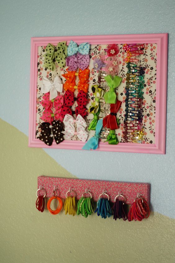 15 Cute Ways To Organize Girls Hair Accessories #babyhairaccessories