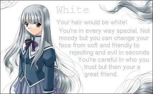 White haired anime characters meaning