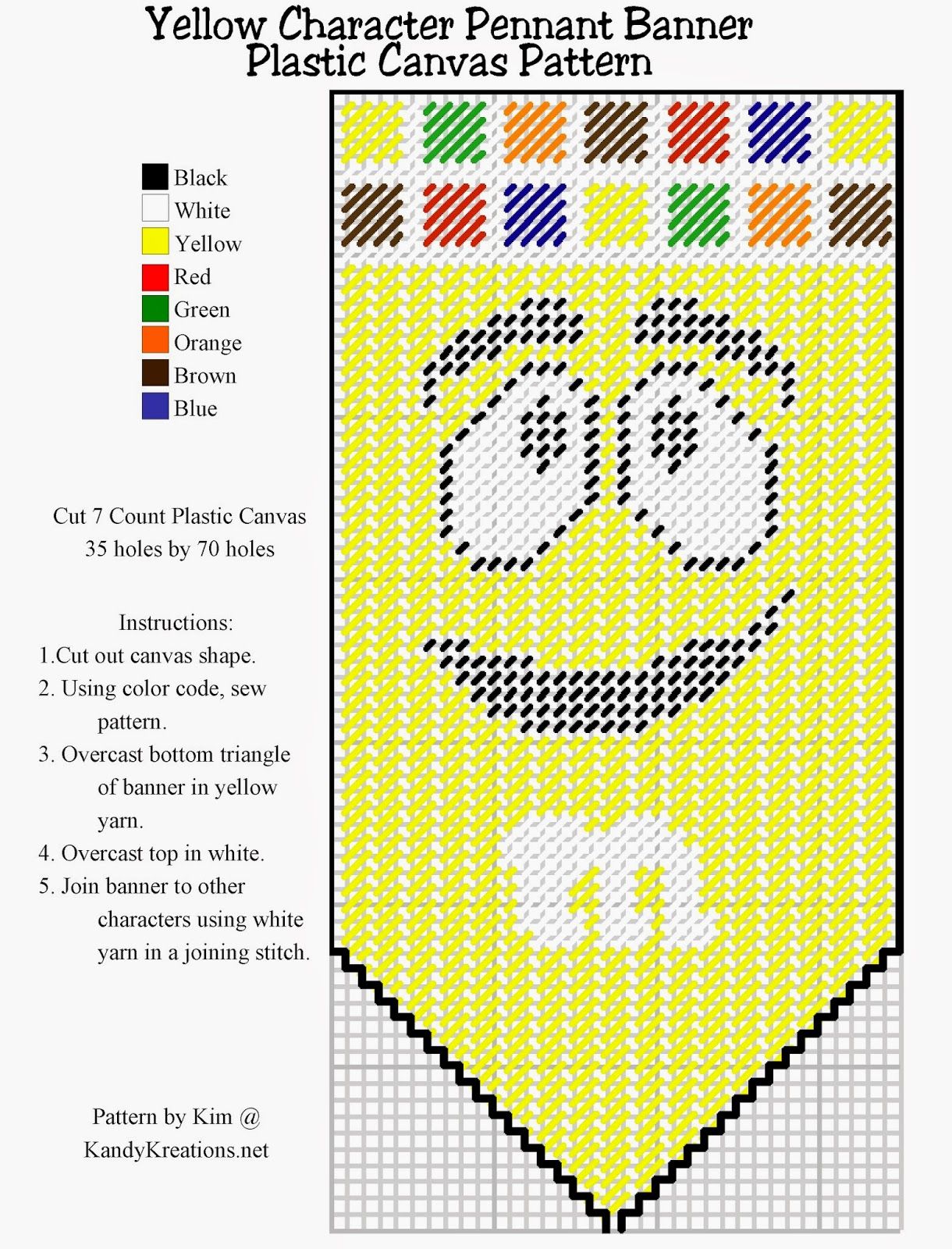 Yellow M Character Pennant Banner Plastic Canvas Pattern Yellow M Character Pennant Banner Plastic Canvas Pattern