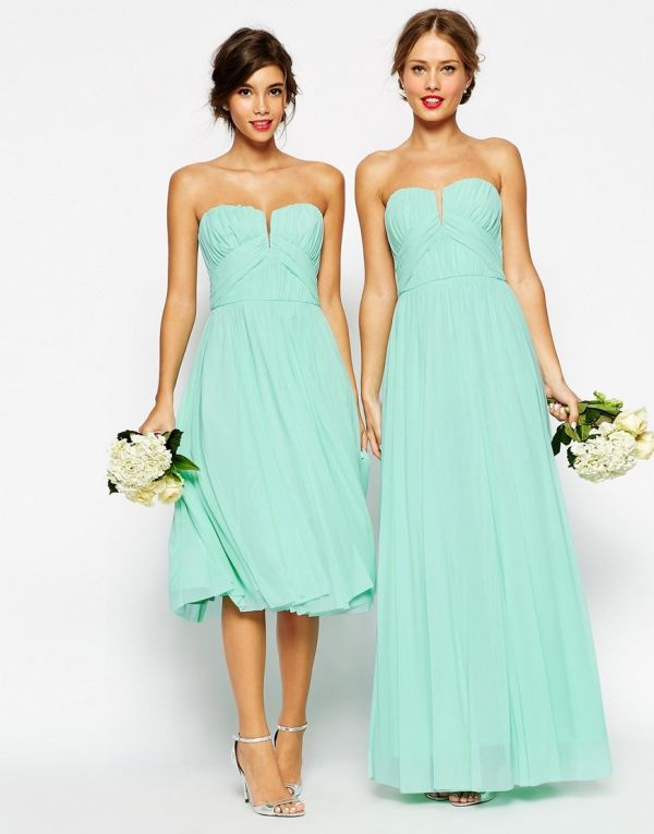 foto 15 de 20 vestido corto y diseño largo en verde mint de la