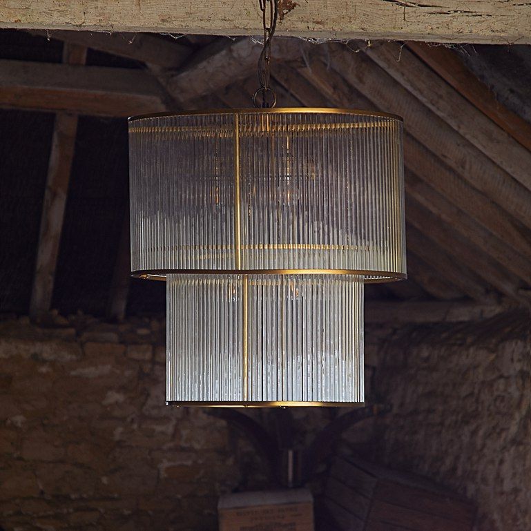 Loki two tiered oval chandelier in Decorative Glass Rod Pendant Chandelier
