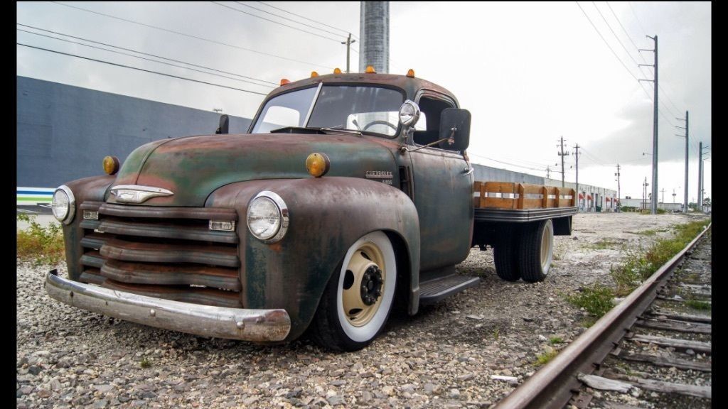 Slammed Chevy 6400 Flat Bed Hot Rod Rat Rods Truck Chevy Trucks Classic Chevy Trucks