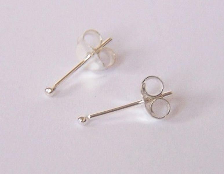 925 Sterling Silver Extra Tiny 1mm Small Plain Ball Stud Earrings 925 Sterling Silver 1mm Extra Tiny Small Ball Stud Earrings You Will Get One Pair Of These Are Studs