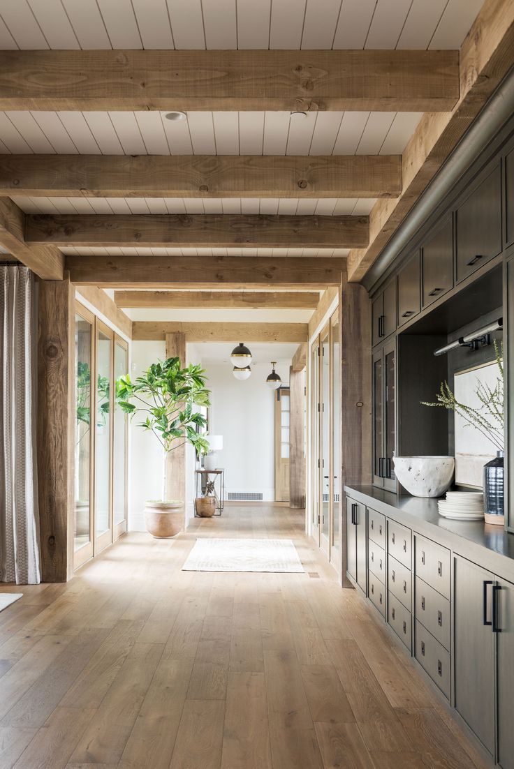 Ceiling Trends that Make a Major Statement | weathered ceiling beams in a mountain home | The Identite Collective Shiplap Ceiling, Wood Ceilings, Coffered Ceilings, Exposed Beams Ceiling, Wood Beams, Modern Coffered Ceiling, Painted Ceiling Beams, Timber Ceiling, Sm Ranch House
