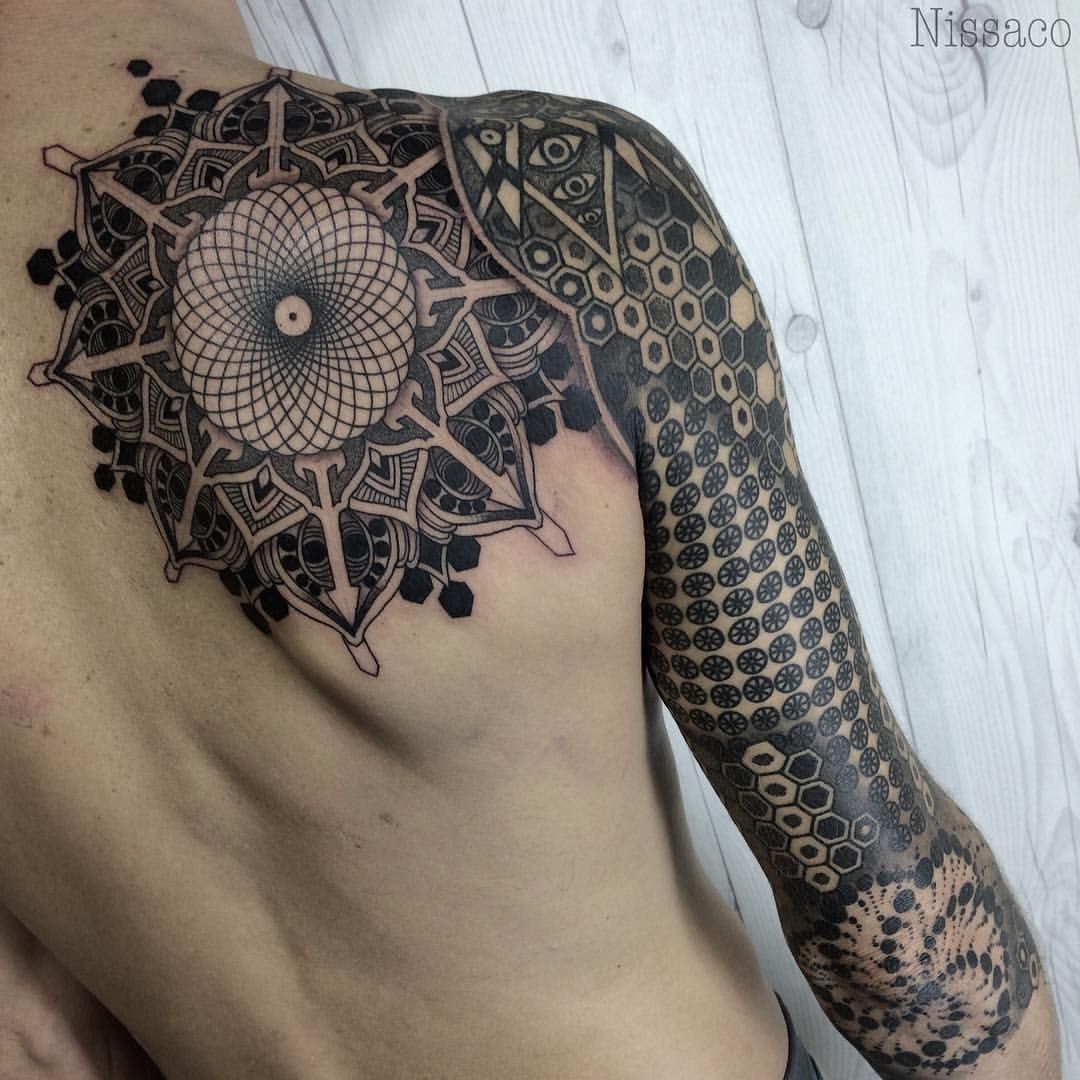 Nissaco Mandala arm tattoos, Geometric tattoo, Mandala