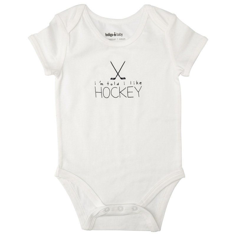Im Told I Like Hockey By Indigo Onesies Sleepers Gifts Chapters Indigo Ca Funny Baby Onesies Fashion Baby Girl Outfits Baby Onesies