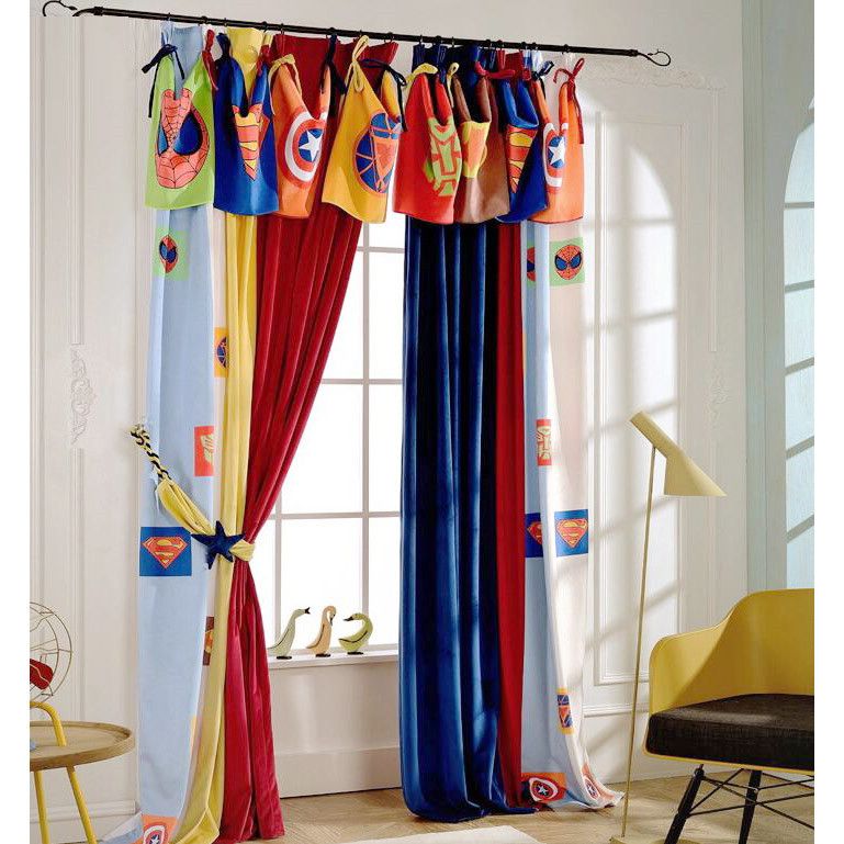 colorful soft cartoon patterns stylish kids curtains no valance
