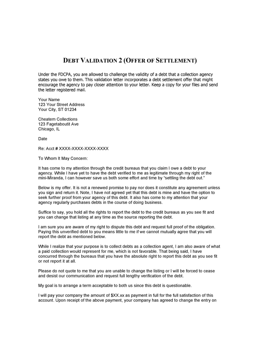 50 Free Debt Validation Letter Samples Templates Pertaining To Debt 