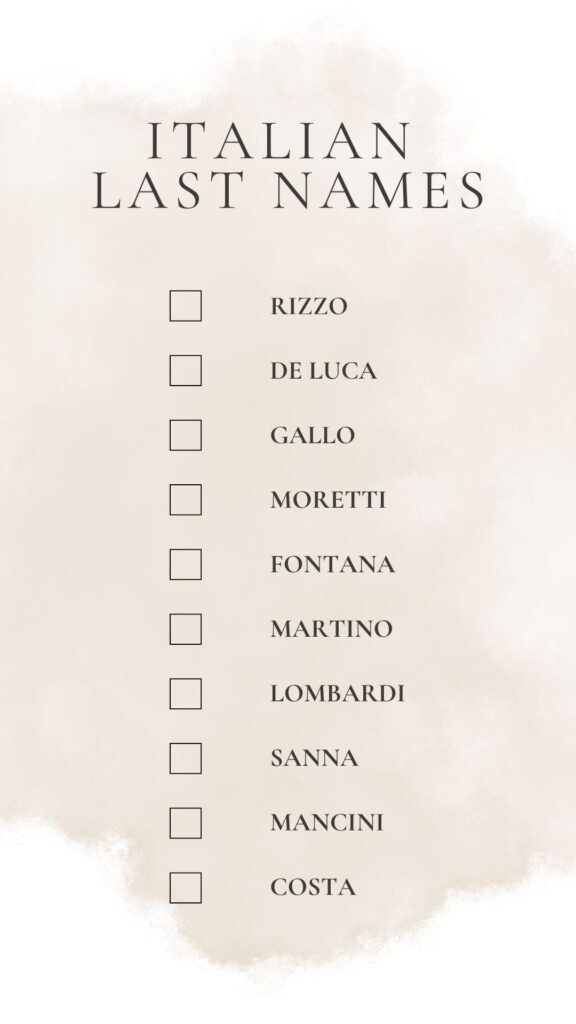 Printable List Of Unique Italian Last Names Essay Writing Skills Printable List Of Unique Italian Last Names Essay Writing Skills