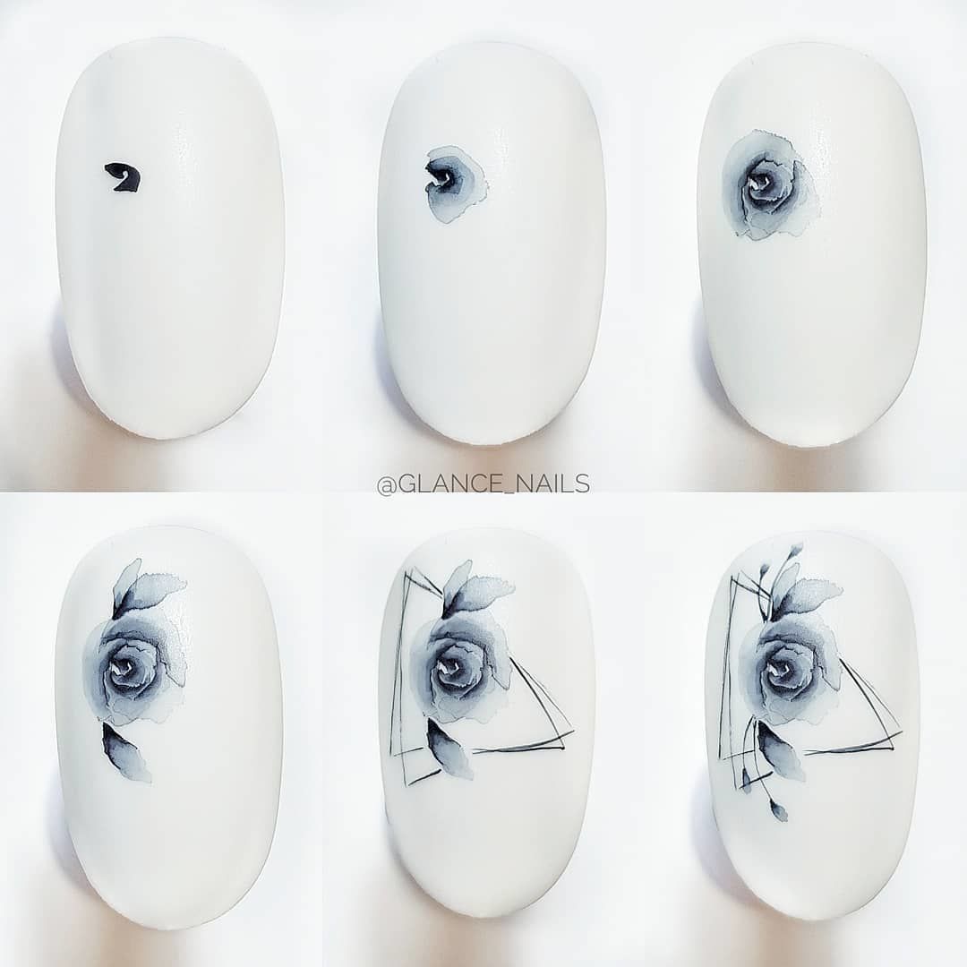 Ногти / Пошаговые МК / Маникюр on Instagram: “Если хочешь тоже к нам на страницу , то оставляй смайлик под постом? . @glance_nails . ⠀Розы.? И ничего, что мороз ударил, уже вроде как…”