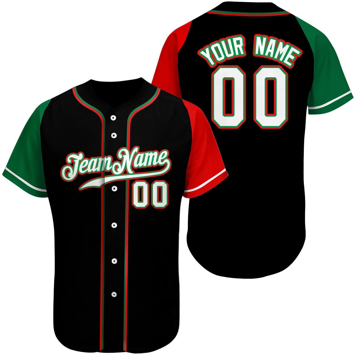 Mexico Mexican Flag Custom Baseball Jersey