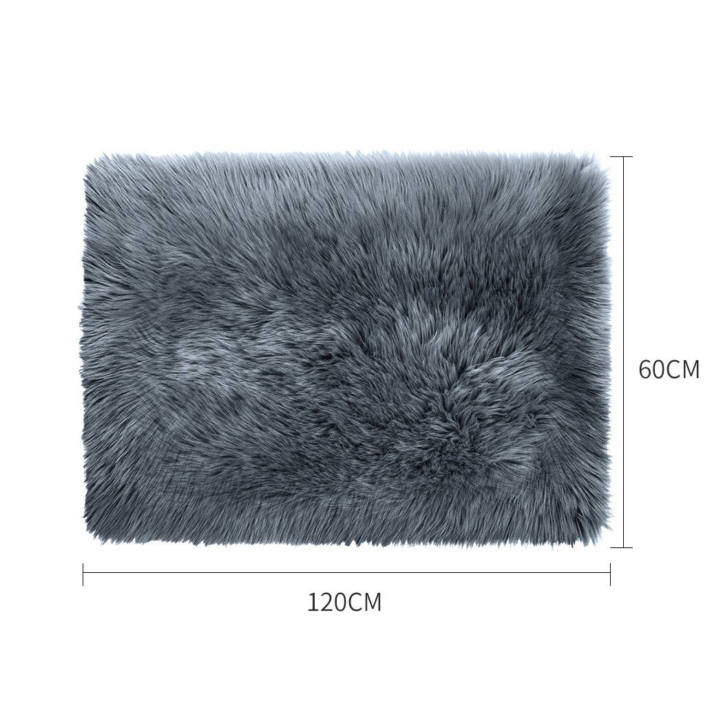 Floor Rugs Sheepskin Shaggy Rug Carpet Bedroom Living Room Mat 60X120 Dark Grey