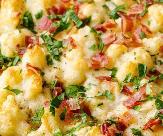 Loaded Cauliflower Bake (Easy Paleo Casserole Recipe) #loadedcauliflowerbake Paleo Grubs | 700+ Easy, Soul-Satisfying Paleo Recipes #loadedcauliflowerbake