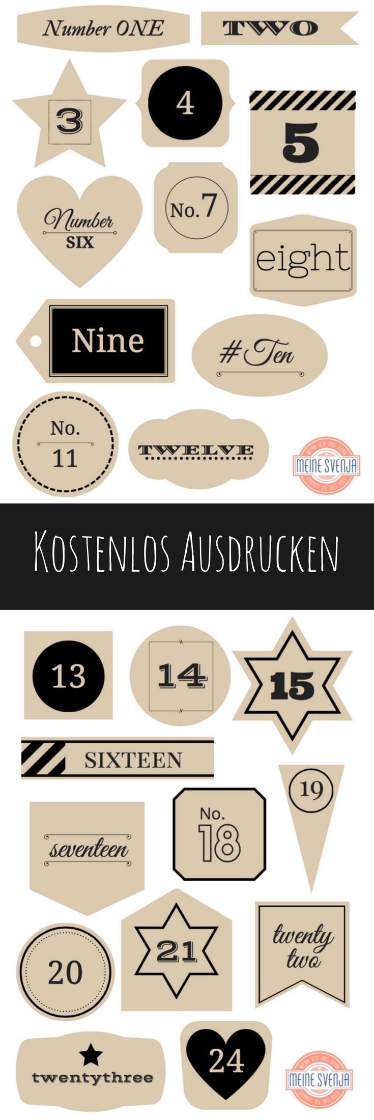 Adventskalender Zahlen zum Ausdrucken