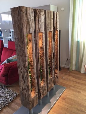 articles similaires a lampe et paravent sur etsy idee deco bois designs de cuisine de la campgne deco bois