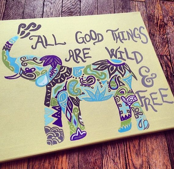 Tribal Elephant And Quote On Canvas Tribal Elephant And Quote On Canvas