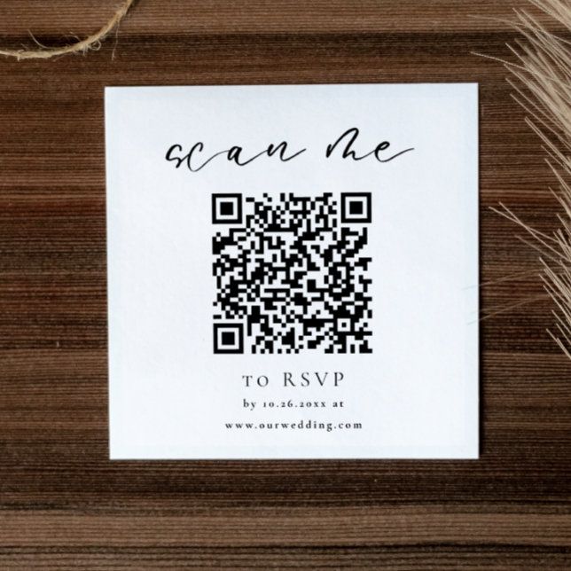 Minimal QR Code Wedding RSVP Card Minimal QR Code Wedding RSVP Card
