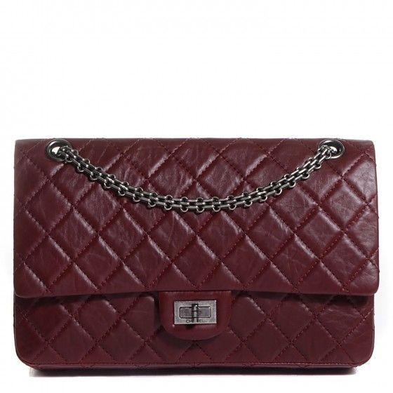 Chanel Aged Calfskin 2 55 Reissue 226 Flap Burgundy In 2018 This Is An Authentic Chanel Aged Calfskin 2 55 Reissue 226 Flap In Burgundy