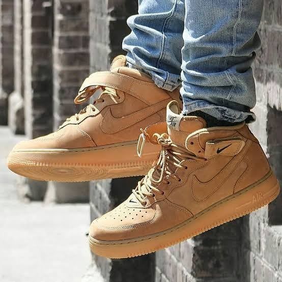 nike air force mid flax