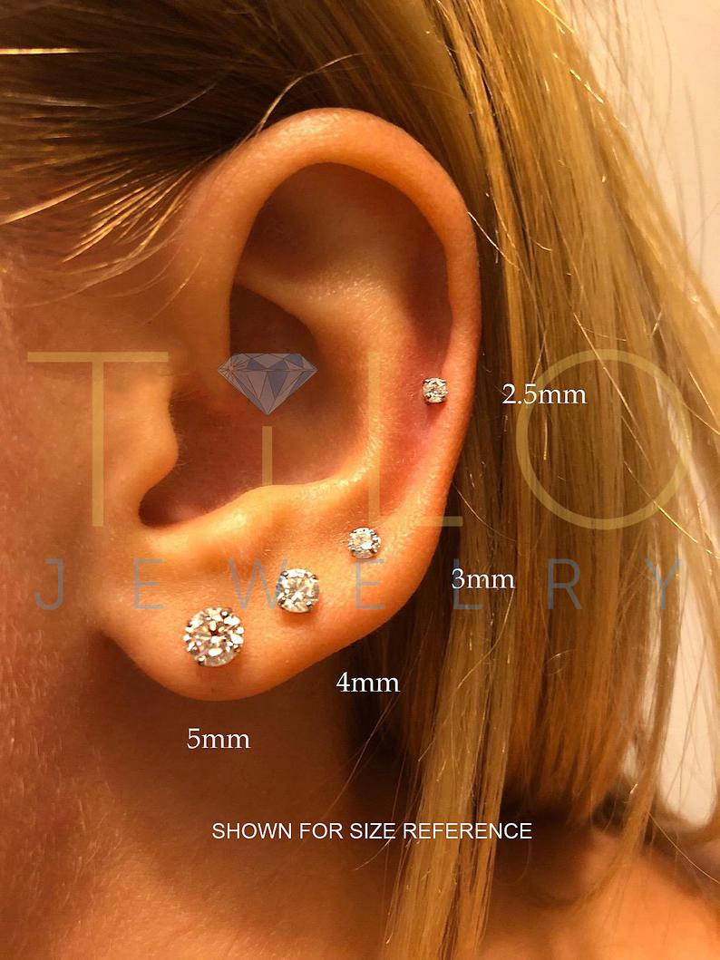 3mm Stud Earring Set-Stud Earrings Set-Stud Set-Small Stud Earrings-Birthstone Studs-Gemstone Studs-Small Studs-Gifts Under 40-Gifts for Her